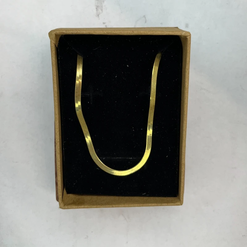 زنجیر نقره زنانه مدل هرینگبون طلایی