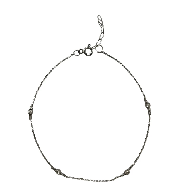 دستبند زنجیری نقره زنانه مدل البرناردوی چهارگوی